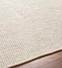 Off White Solid Pet Yarn 8 x 10 Feet Hand Woven Carpet