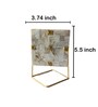 Off White Square Stone Table Clock