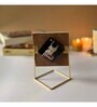 Off White Square Stone Table Clock