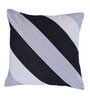 White Polyester Striped 16x16 inches Cushion Cover (5Pc)