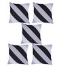 White Polyester Striped 16x16 inches Cushion Cover (5Pc)