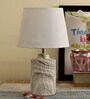Off White Table Lamp Shade With Ceramic Base