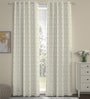 off White Velvet foil print 9ft Regular Eyelet Long Door Curtains (2 Pc)