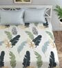 Off White Floral 130 TC Poly Cotton Queen Sized Bed Sheets with 2 Pillow Covers