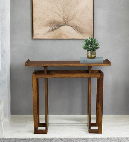 Ogulin Sheesham Wood Console Table In Provincial Teak Finish