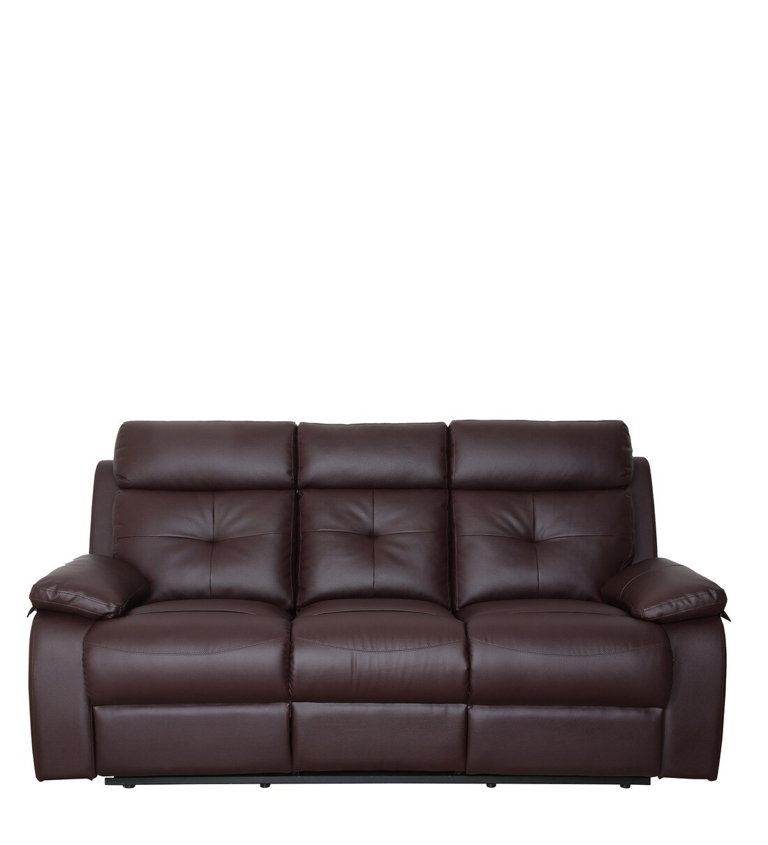 Buy Ohio Leatherette Manual 3 Seater Recliner In Brown Colour By Recliners India Online Manual 4989