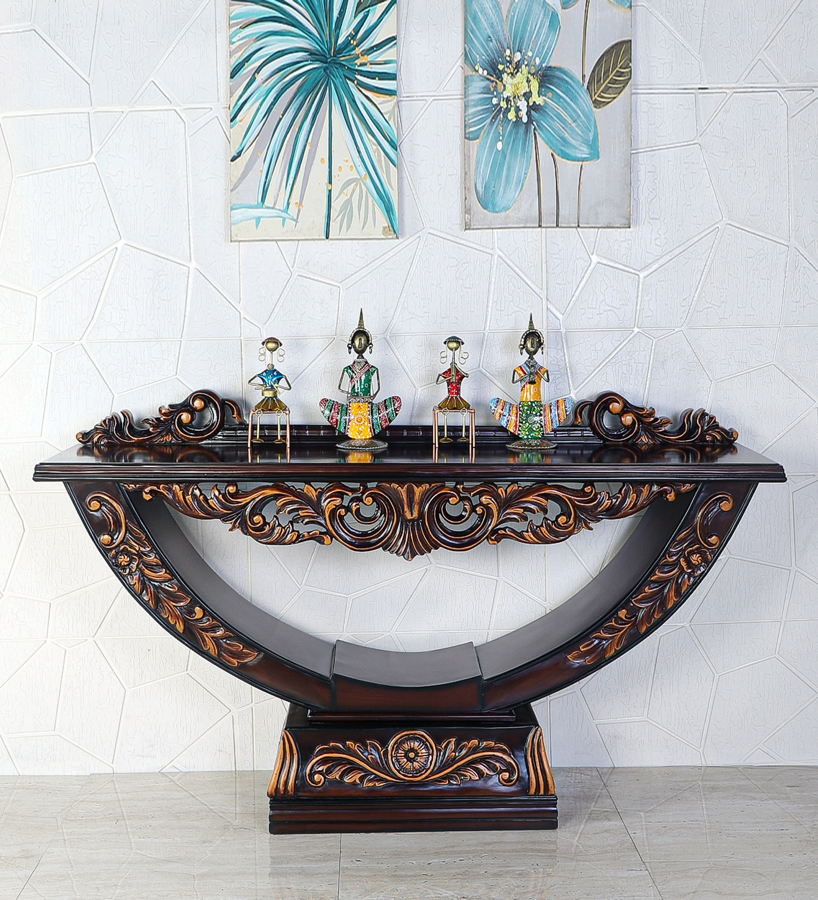 Ohsio Console Table in Brown Colour