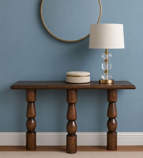 Ohm Wooden Console Table In Chestnut Colour