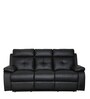 Ohio 3 Seater Recliner in Black Colour