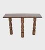 Ohm Wooden Console Table In Chestnut Colour