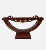 Ohsio Solid Wood Console Table In Brown Gold Finish