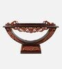 Ohsio Solid Wood Console Table In Brown Gold Finish