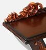 Ohsio Solid Wood Console Table In Brown Gold Finish