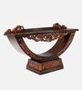 Ohsio Solid Wood Console Table In Brown Gold Finish