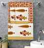 Oil Yellow Madhuban Floral Waffle Cotton 250 GSM Bath & Hand Towel Set