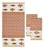 Oil Yellow Madhuban Floral Waffle Cotton 250 GSM Bath & Hand Towel Set