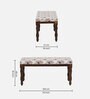 Ojal Upholstered Bench Set In Provincial Teak Finish