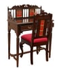 Ojasa Solid Wood Study Table in Walnut Colour with Moha Chair
