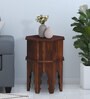 Ojaswi Sheesham Wood End Table in Scratch Resistant Honey Oak Finish