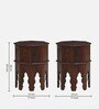Ojaswi Sheesham Wood End Table in Scratch Resistant Honey Oak Finish