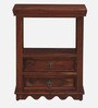 Ojaswi Sheesham Wood End Table in Scratch Resistant Honey Oak Finish With Drawers