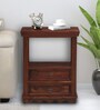 Ojaswi Sheesham Wood End Table in Scratch Resistant Honey Oak Finish With Drawers