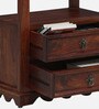 Ojaswi Sheesham Wood End Table in Scratch Resistant Honey Oak Finish With Drawers