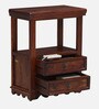 Ojaswi Sheesham Wood End Table in Scratch Resistant Honey Oak Finish With Drawers