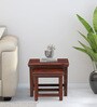 Ojaswi Sheesham Wood Nest Of Tables In Honey Oak Finish