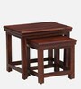 Ojaswi Sheesham Wood Nest Of Tables In Honey Oak Finish