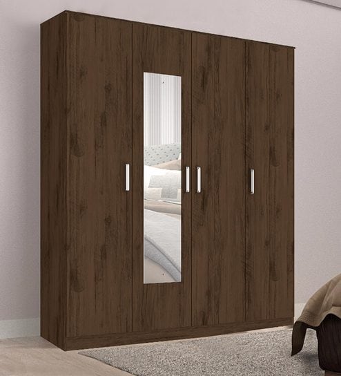 Buy Okinawa 4 Door Wardrobe In Coffee Finish By Mintwud Online 4