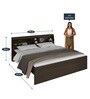 Okinawa King Size Bed in Chocolate Finish with Box Storage