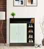 Okta Shoe Cabinet  In Dark Agacia With Ceramic White