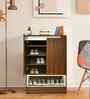 Manhattan Shoe Cabinet in Dark Agacia With Ceramic White