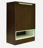 Manhattan Shoe Cabinet in Dark New Sawcut With Ceramic White