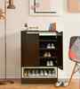 Manhattan Shoe Cabinet in Dark New Sawcut With Ceramic White