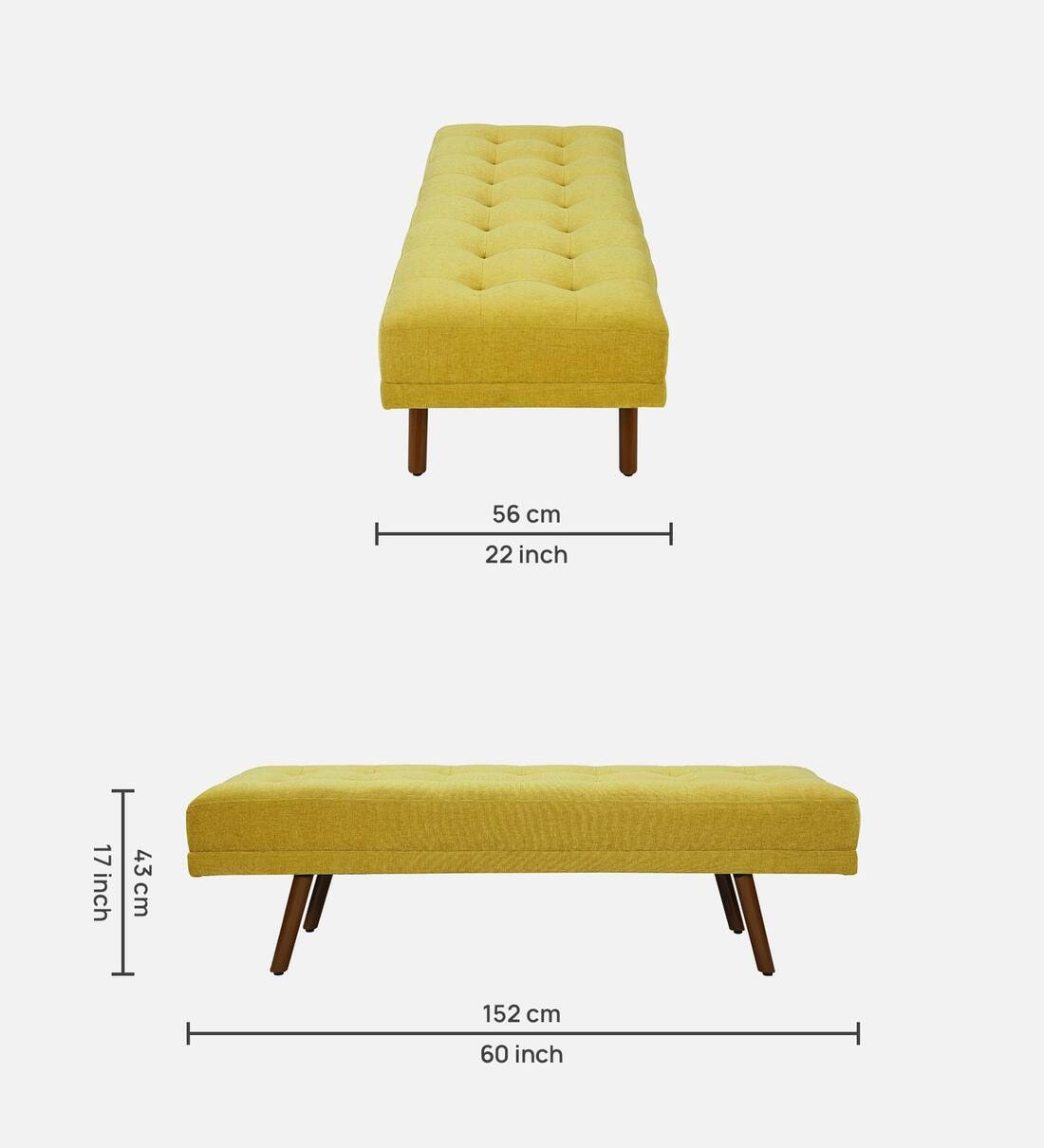 Rectangle Yellow Tufted Bench Partner Furniture Rectangle Fine