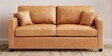 Olive Leatherette 2 Seater Sofa In Tan Colour