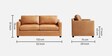 Olive Leatherette 2 Seater Sofa In Tan Colour