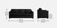 Olive Leatherette 3 Seater Sofa In Black Colour