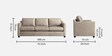 Olive Leatherette 3 Seater Sofa In Ivory Tusk Colour