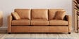 Olive Leatherette 3 Seater Sofa In Tan Colour