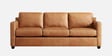Olive Leatherette 3 Seater Sofa In Tan Colour