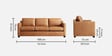 Olive Leatherette 3 Seater Sofa In Tan Colour
