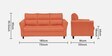 Oliver Fabric 3 Seater Sofa In Rust Colour