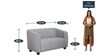 Olivia 2 Seater Sofa in Ash Grey Colour