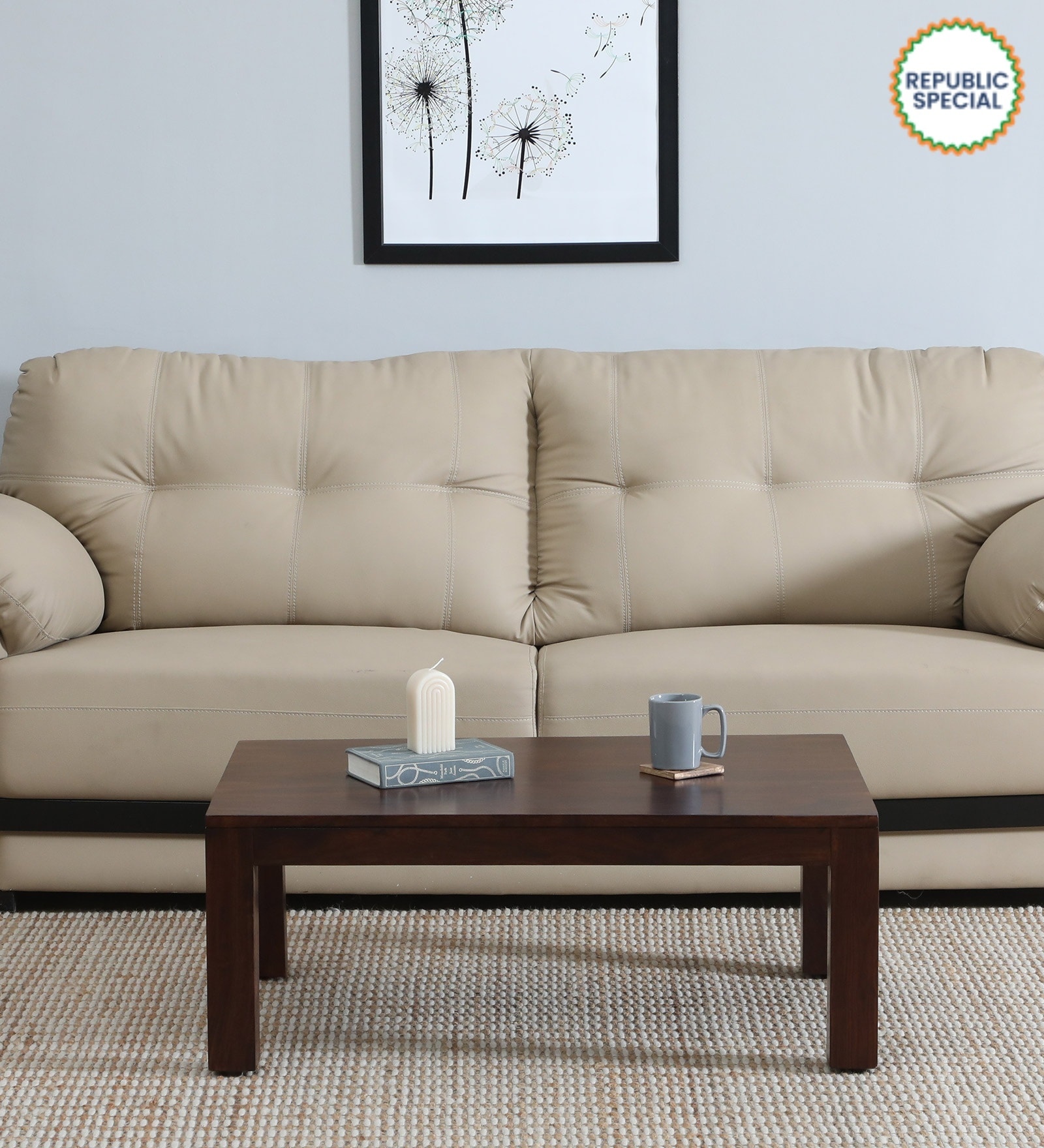 Olfen Sheesham Wood Coffee Table In Scratch Resistant Walnut Finish