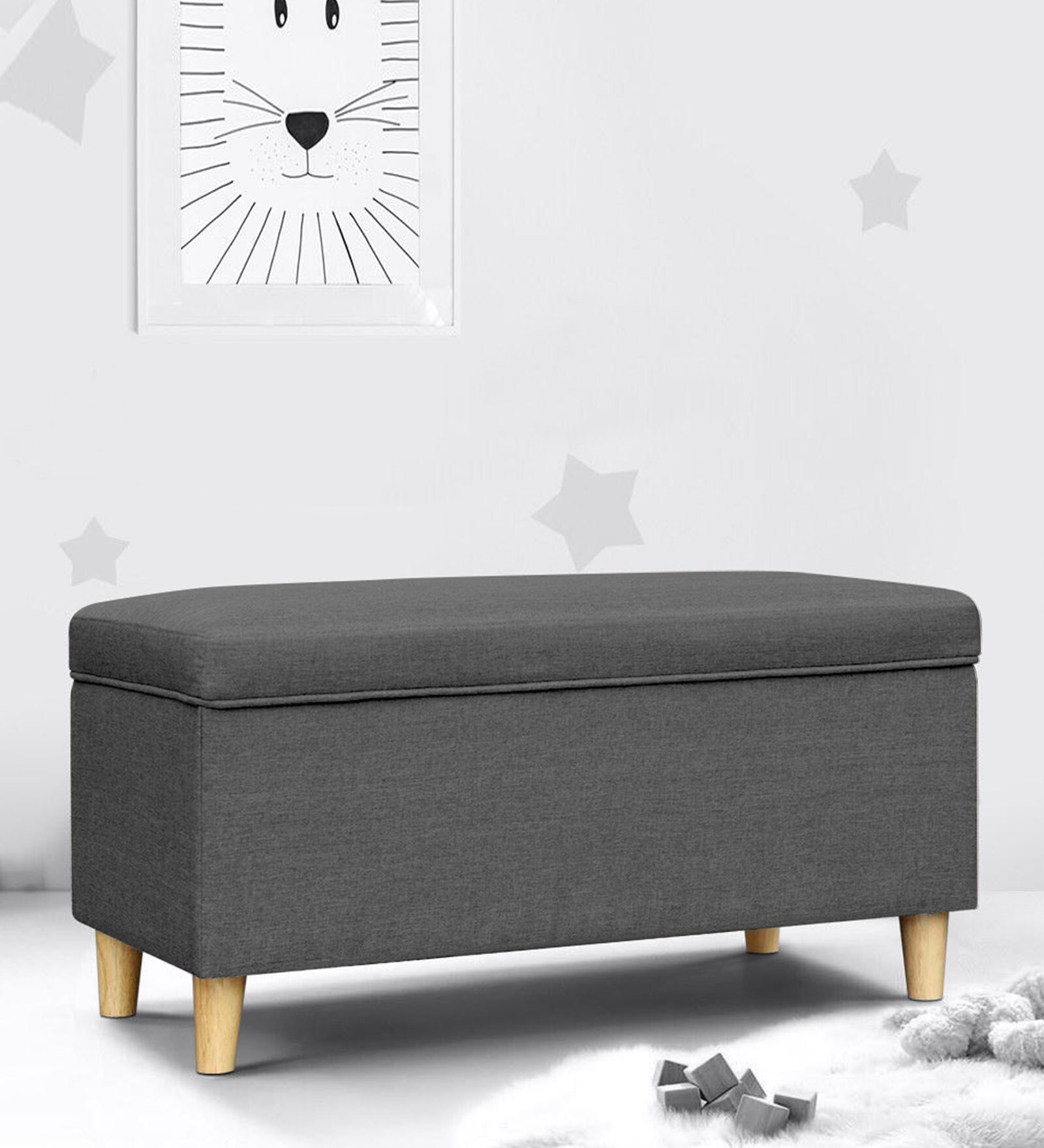 Oliver Bench in Dark Grey Colour with Storage