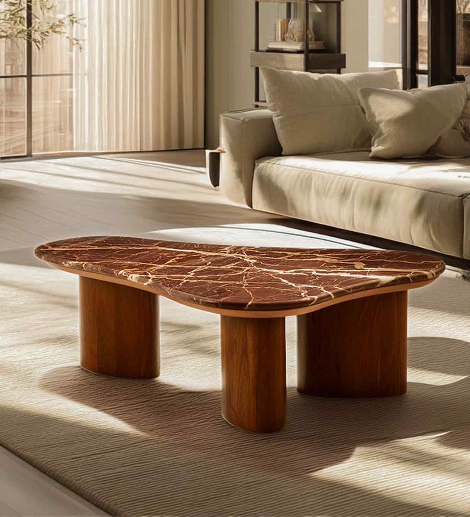 Ollo Marble Top Coffee Table In Ipiano Finish