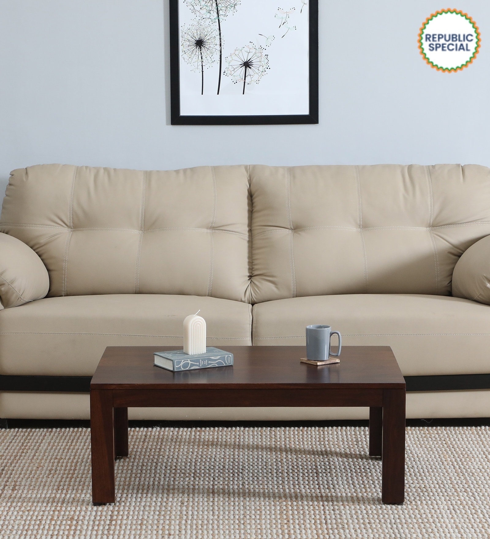 Olovi Sheesham Wood Coffee Table In Scratch Resistant Walnut Finish